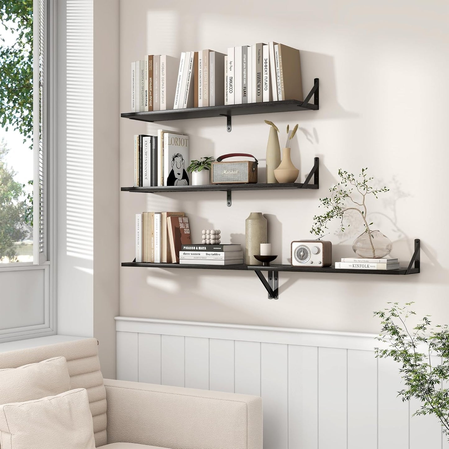 ShelfLoft 31.5" Wide x 8" Deep Wall Mounted Floating Shelves, 2 Pack