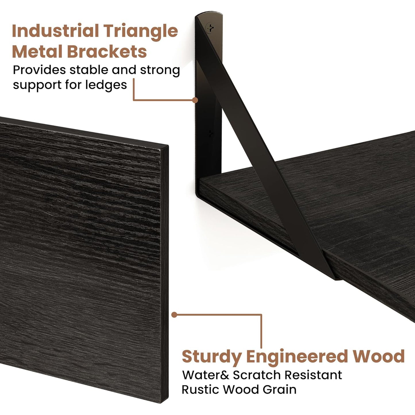 ShelfLoft 31.5" Wide x 8" Deep Wall Mounted Floating Shelves, 2 Pack