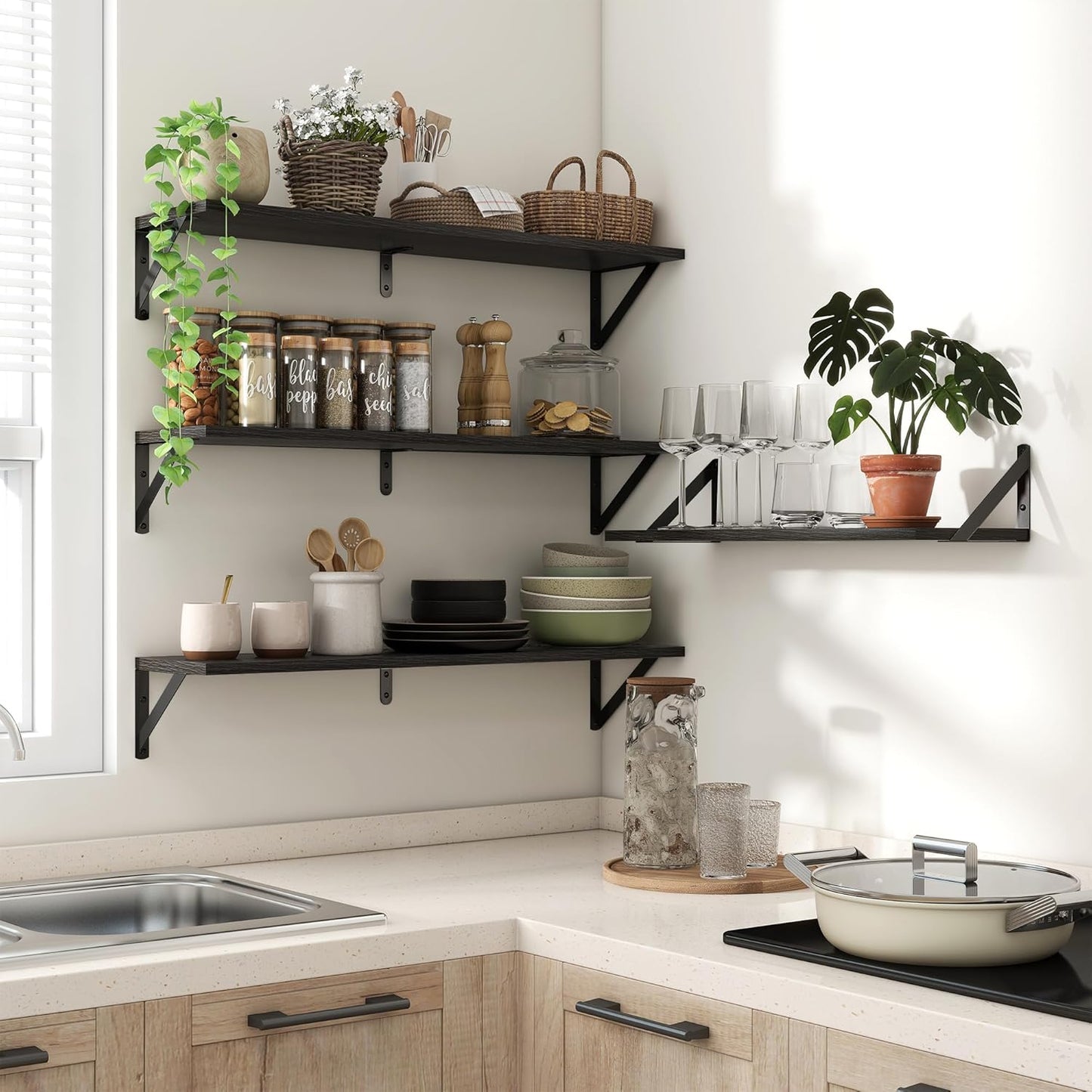 ShelfLoft 31.5" Wide x 8" Deep Wall Mounted Floating Shelves, 2 Pack