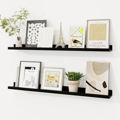 Shelfloft 3.5 Inch Deep Picture Ledge Shelf Solid Wood Wall Shelves