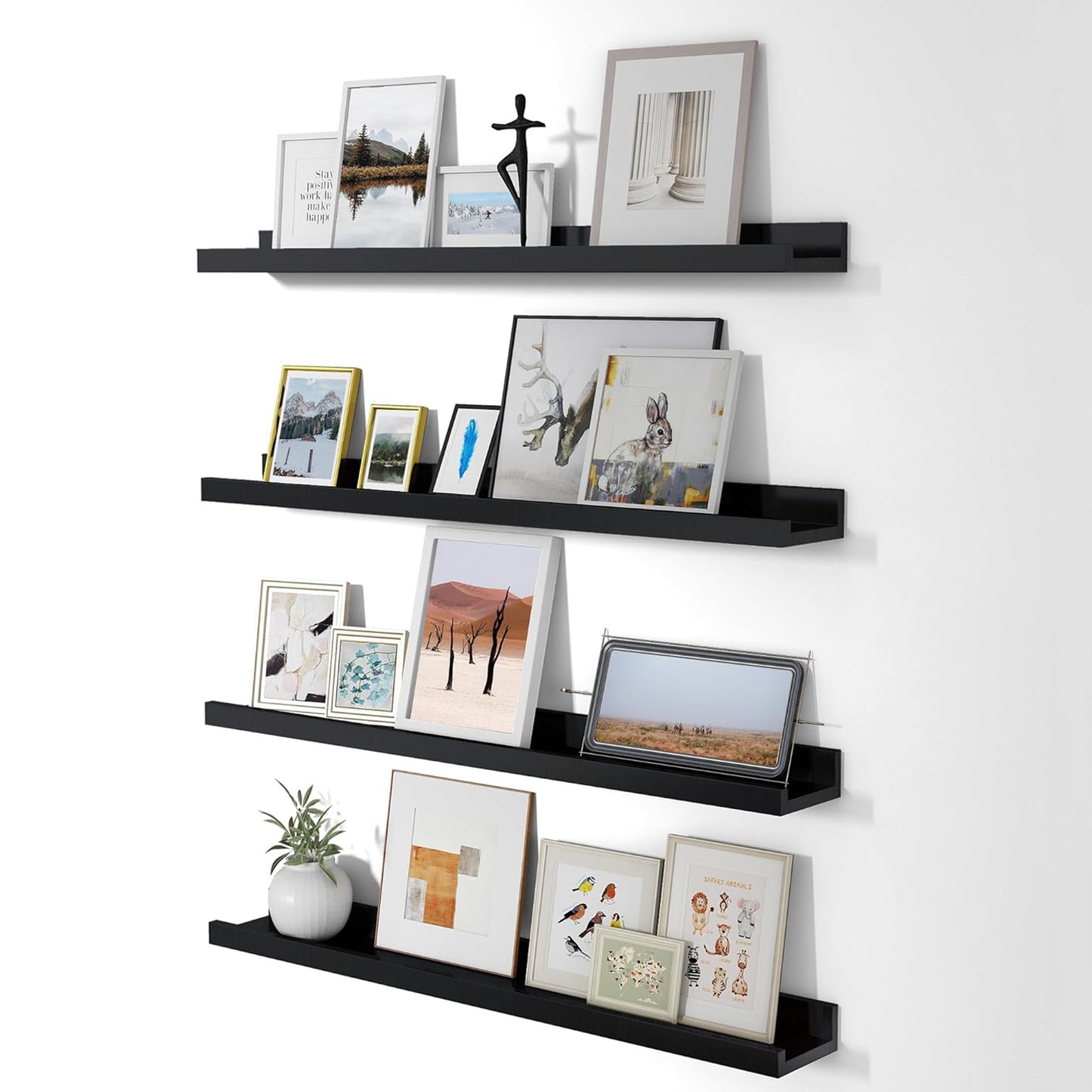 ShelfLoft 4.7 Inch Deep Picture Ledge Shelf Floating Shelves,Set of 4