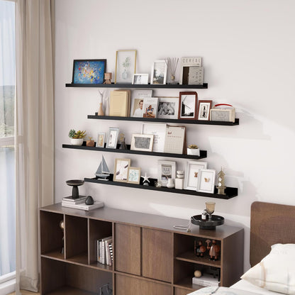 ShelfLoft 6.25 Inch Deep Picture Ledge Floating Shelves for Wall Storage,Set of 4