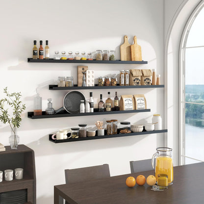 ShelfLoft 6.25 Inch Deep Picture Ledge Floating Shelves for Wall Storage,Set of 4