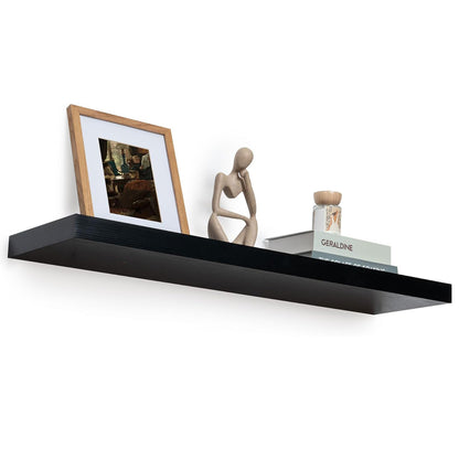 ShelfLoft 9"D x 1.6"H Black Wall Storage Floating Shelves