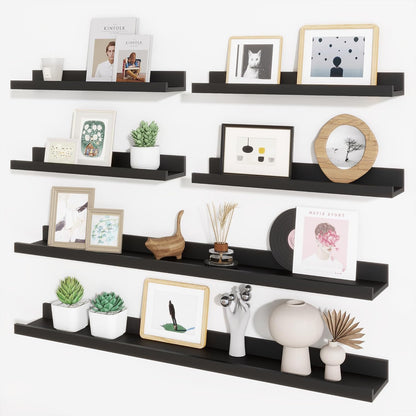 ShelfLoft 5.4 Inch Deep Picture Ledge Shelf Floating Wall Storage Shelves, Set of 6