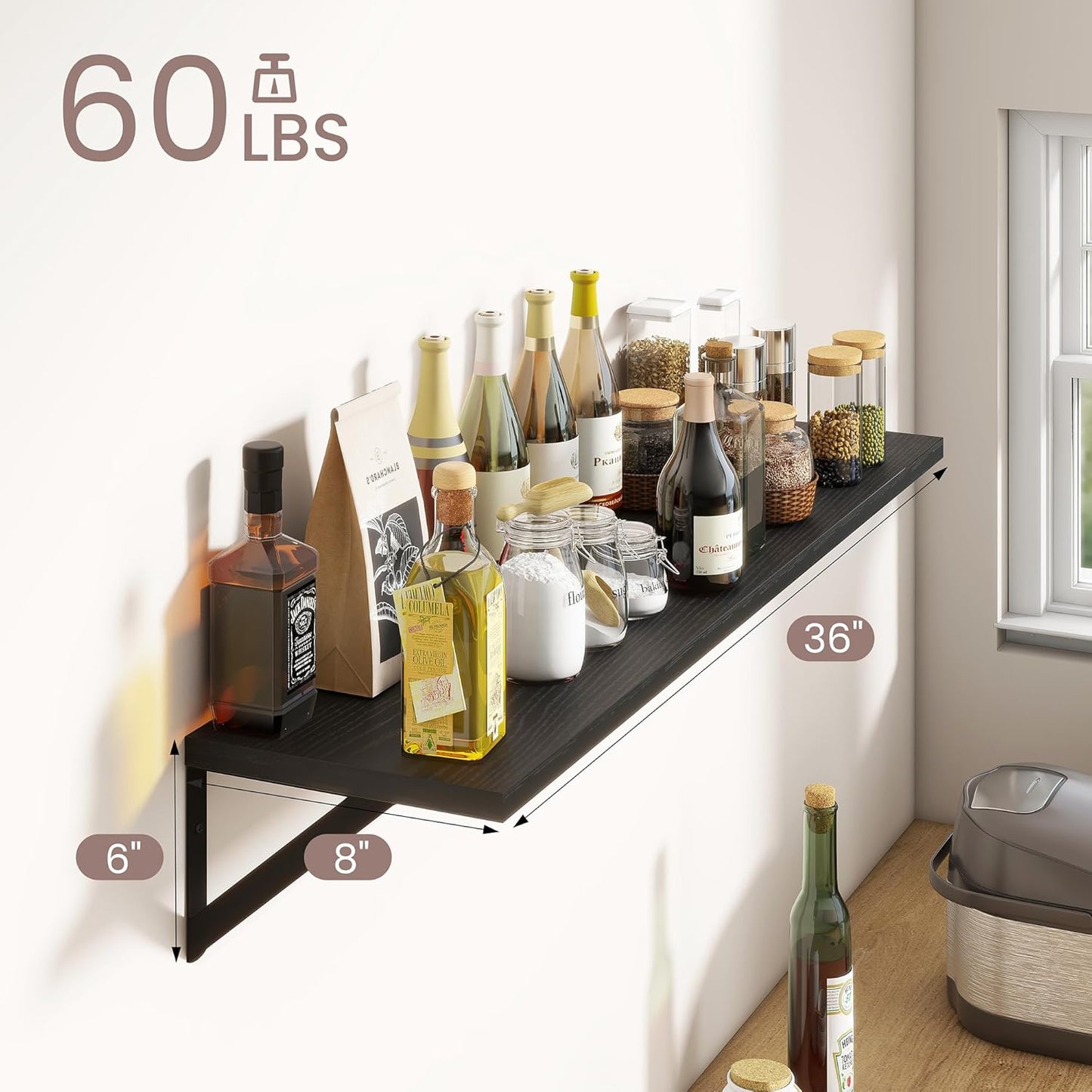 ShelfLoft 8 Inch Deep Floating Shelves for Wall