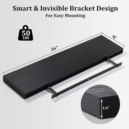 ShelfLoft 8 inch Deep Wall Storage Floating Shelves