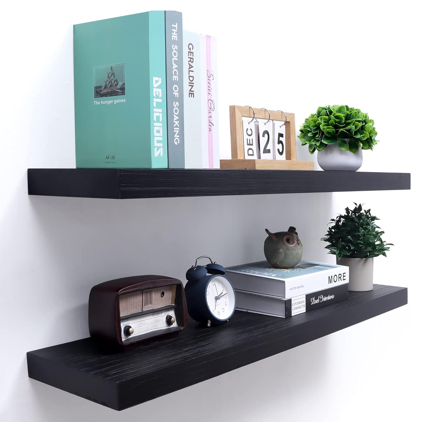 ShelfLoft 8 Inch Deep Solid Pine Wood Floating Shelves