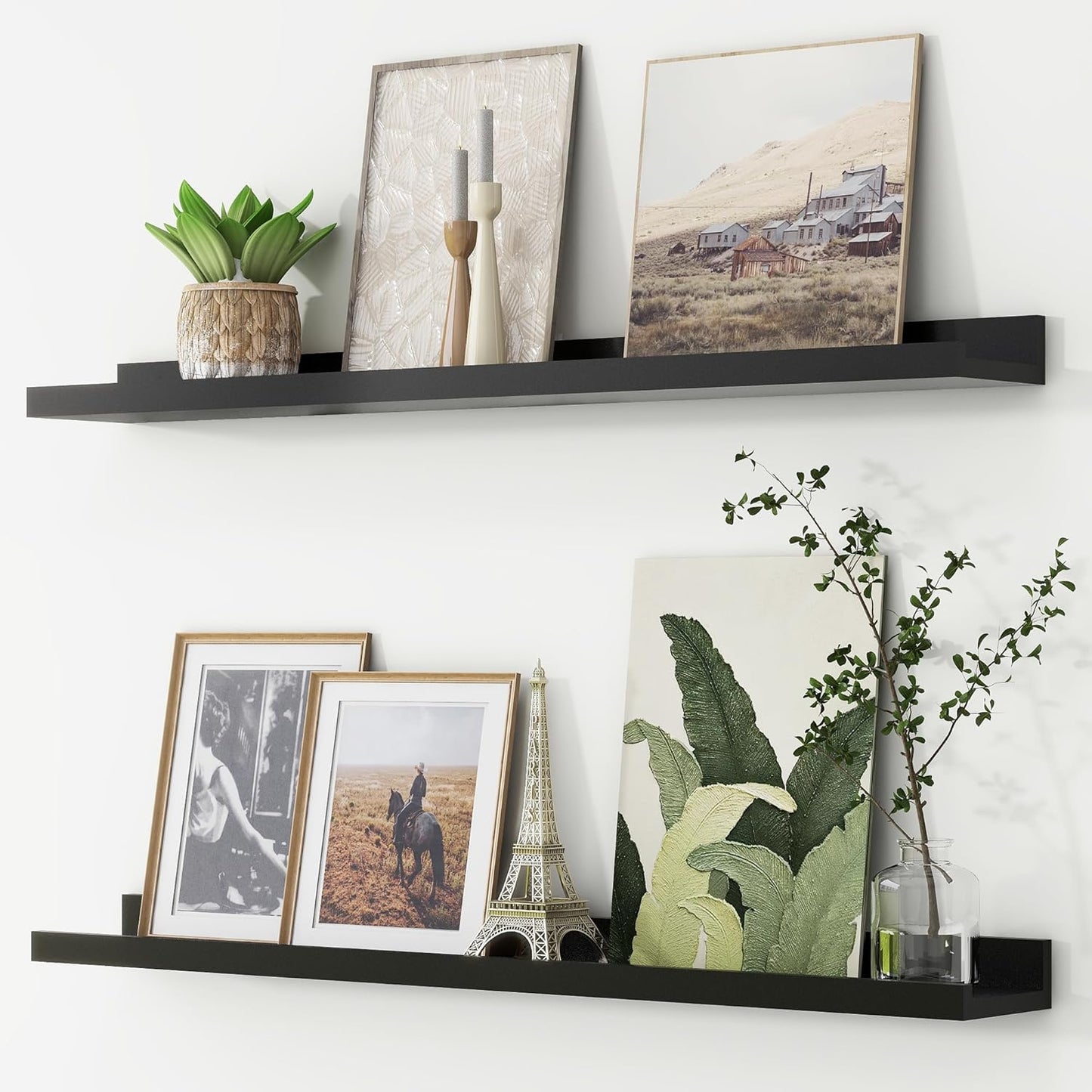 ShelfLoft 4.7"D x 2"H Black Picture Ledge Floating Shelves