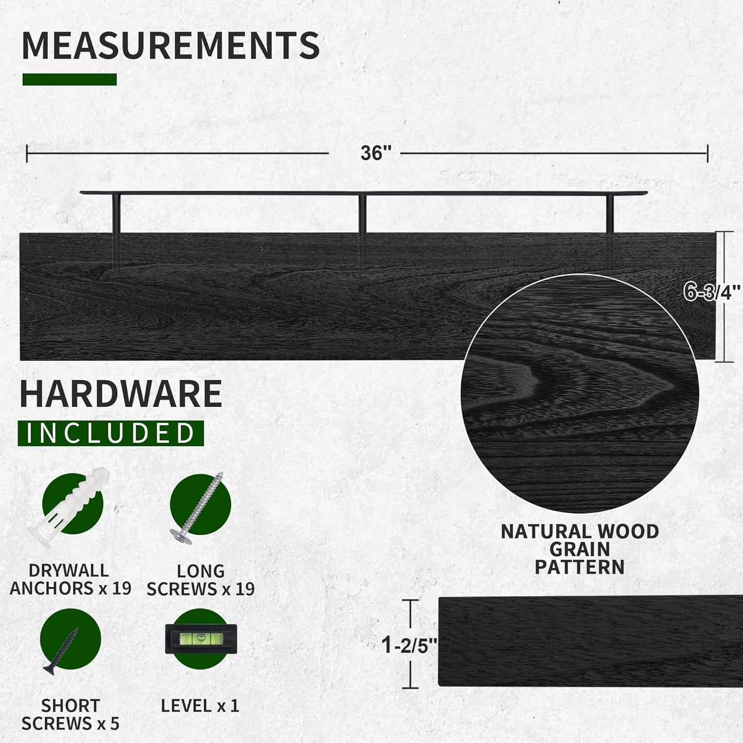 ShelfLoft 6.8 Inch Deep Natural Paulownia Wood Floating Shelves