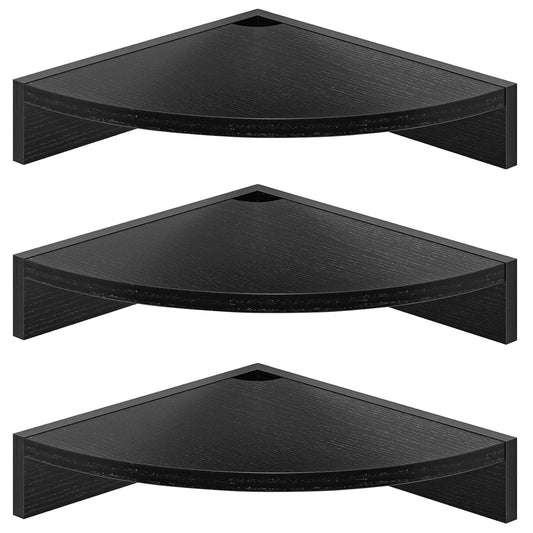 ShelfLoft 11.5 Inch Wide Wood Floating Corner Shelves,Set of 3