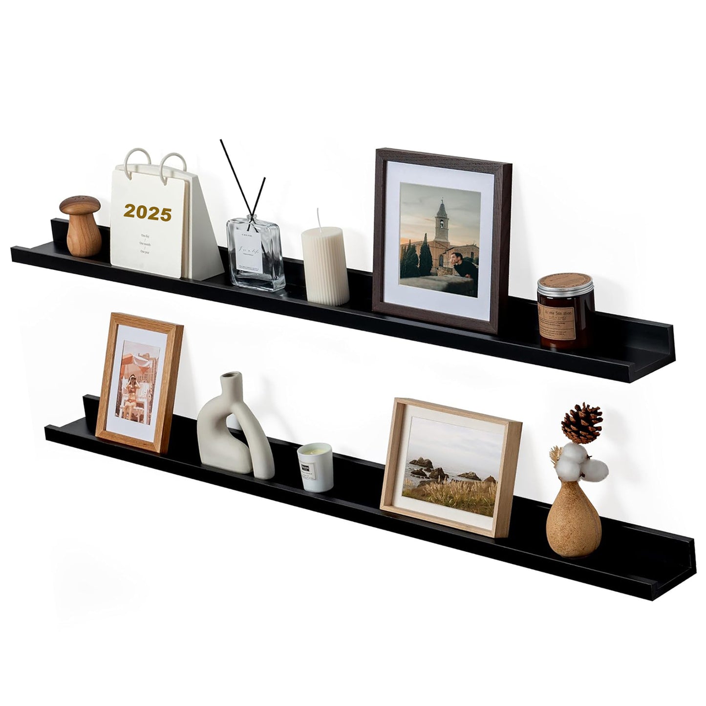 ShelfLoft 5.5 Inch Deep Picture Ledge Shelf Wall Display Floating Shelves with Lip