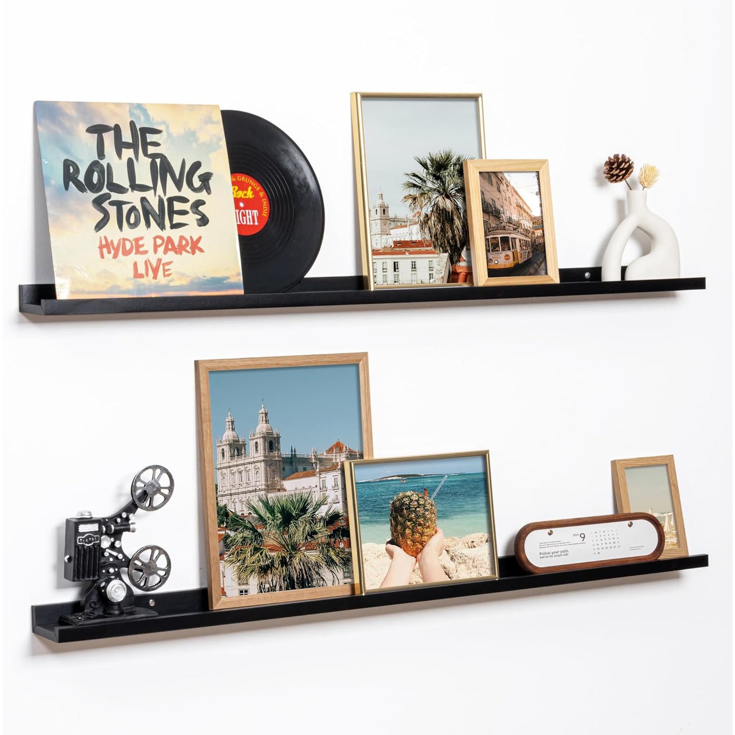 ShelfLoft 3.5 Inch Deep Picture Ledge Shelf Wall Display Floating Shelves,Set of 2