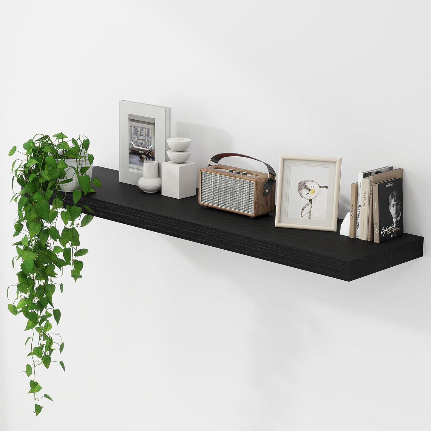 ShelfLoft 9.3 Inch Deep Rustic Farmhouse Fireplace Mantel Paulownia Wood Floating Shelves