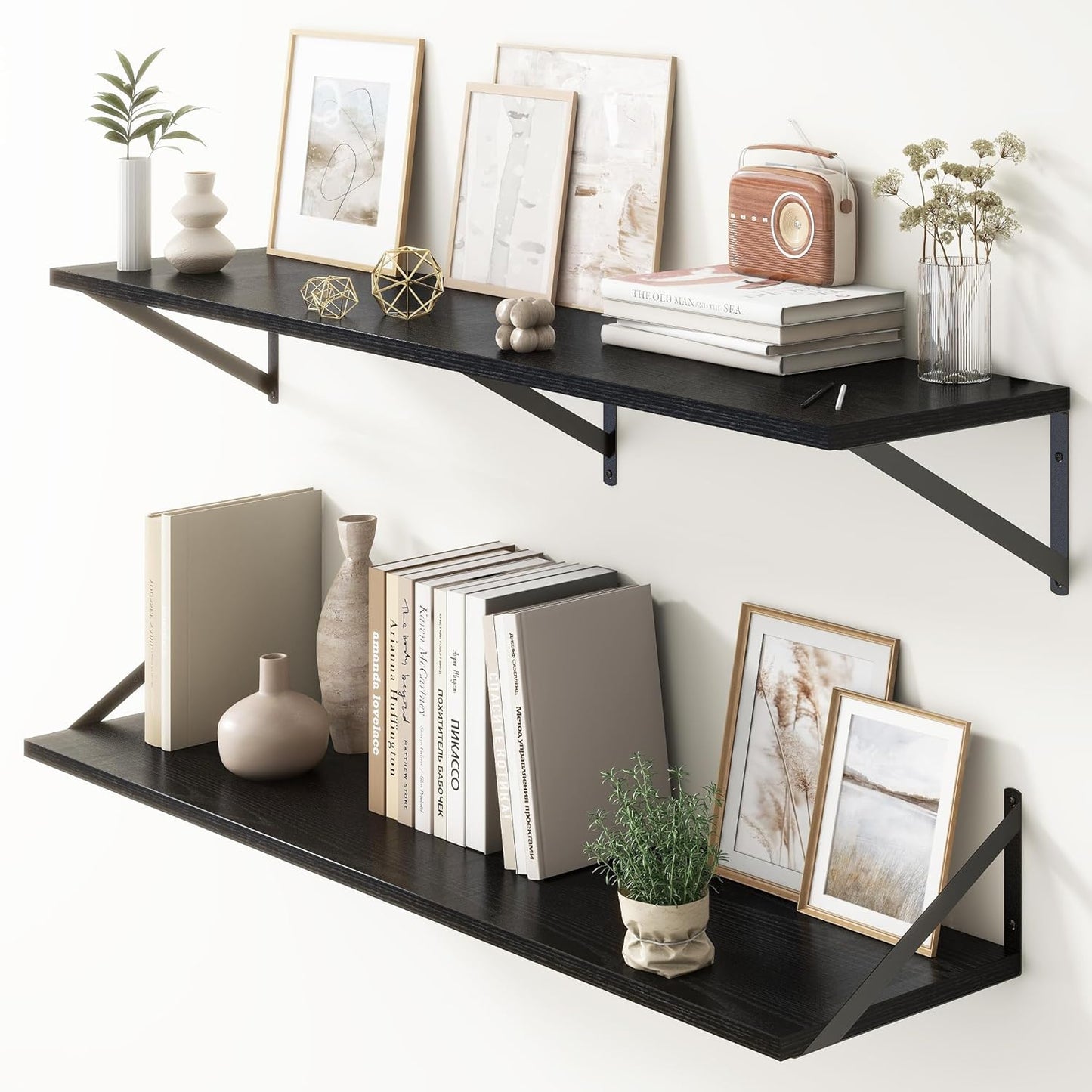 ShelfLoft 12 Inch Deep Wall Display&Storage Floating Shelves with Visible Brackets