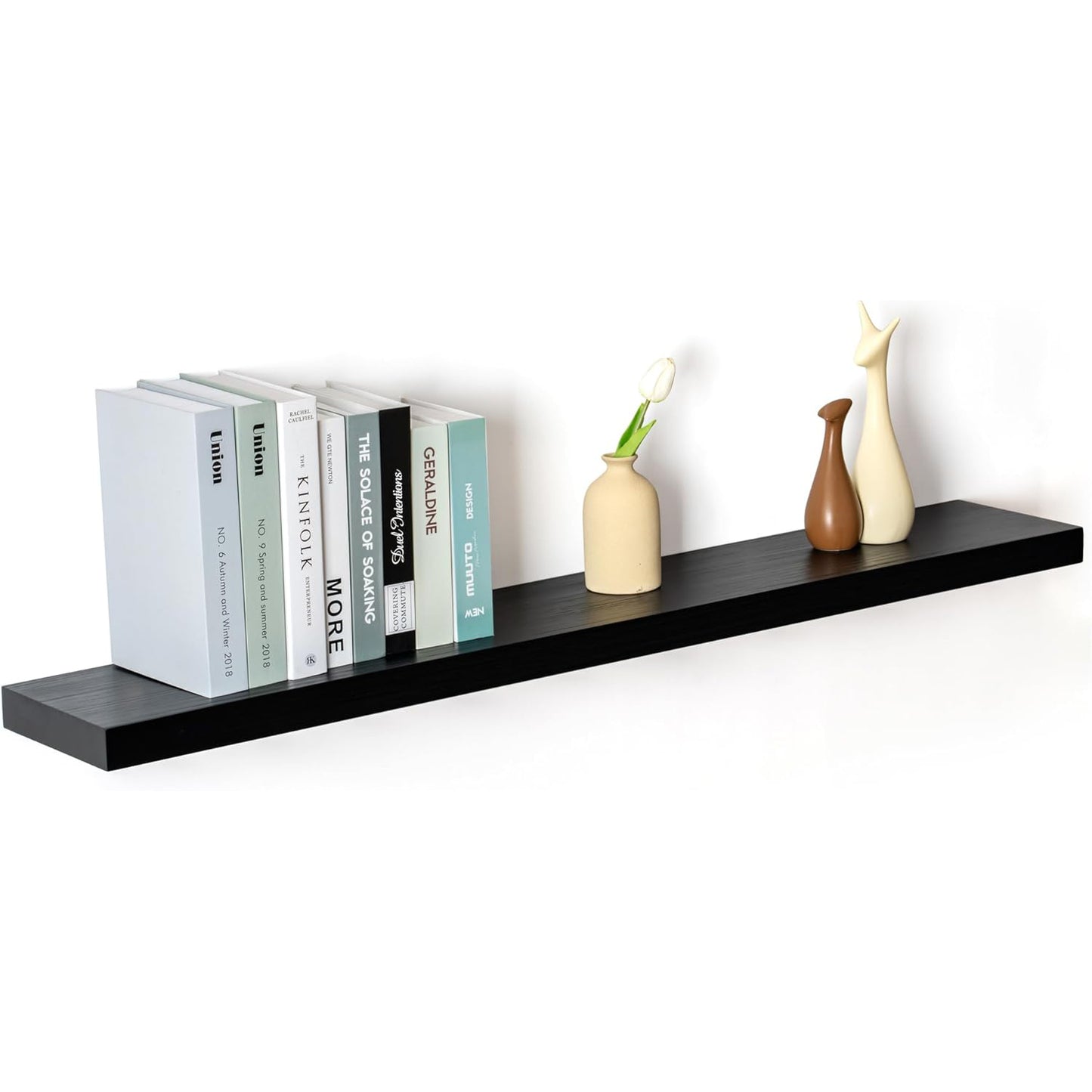 ShelfLoft 8"D x 1.6"H Black Wall Storage Floating Shelves