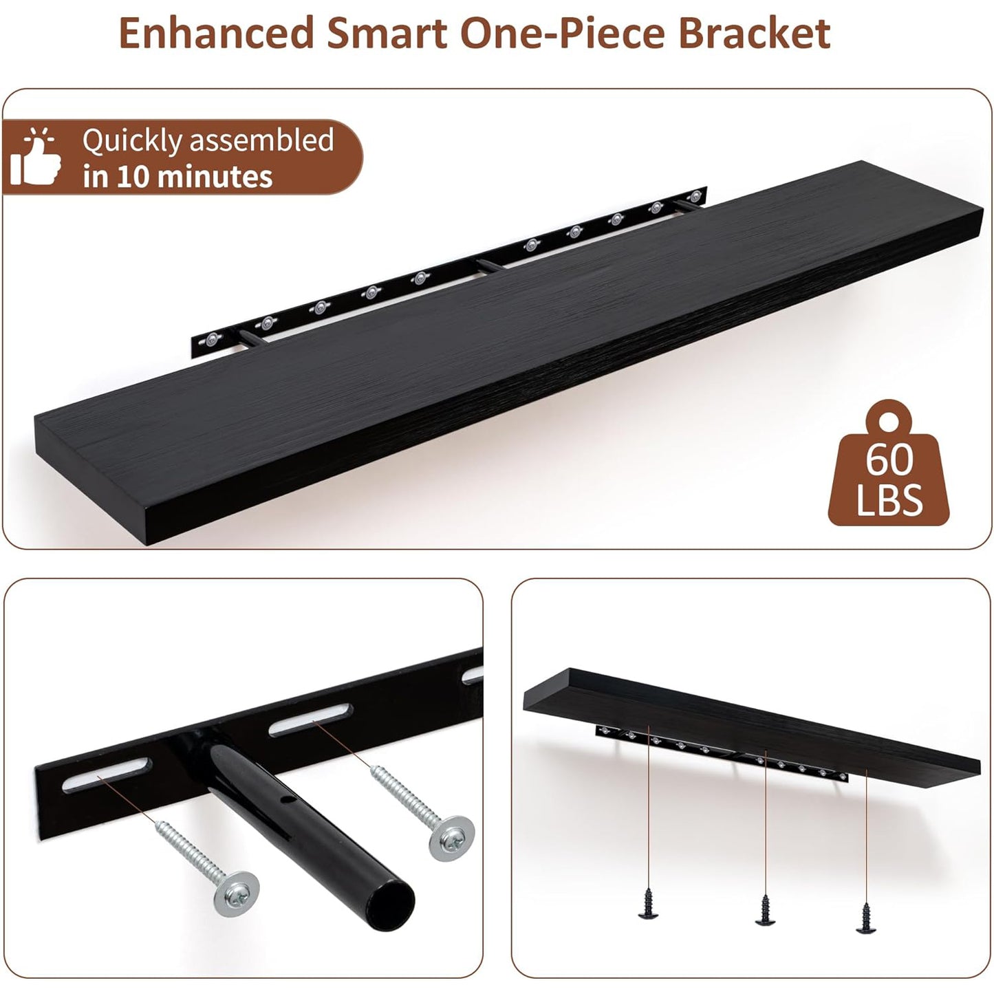 ShelfLoft 8 inch Deep Wall Storage Floating Shelves