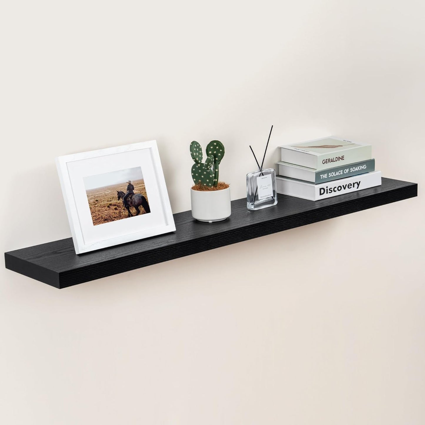 ShelfLoft 9.3"D x 1.5"H Black Floating Shelves for Wall Storage