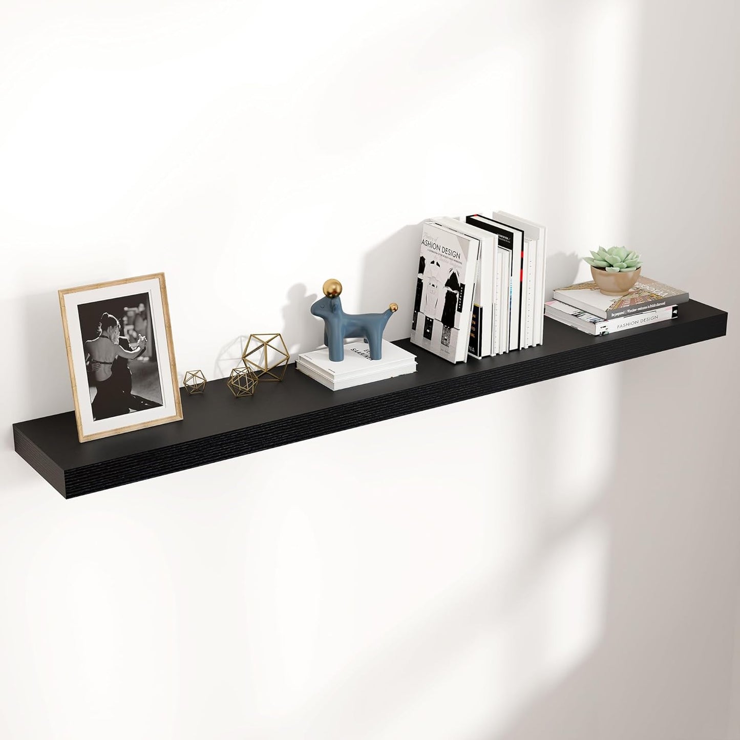 ShelfLoft 48"W x 9"D Black Floating Shelves for Wall Storage,1 Pack