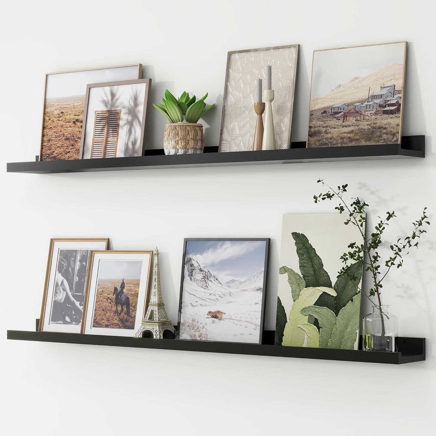 ShelfLoft 4.7"D x 2"H Black Picture Ledge Floating Shelves