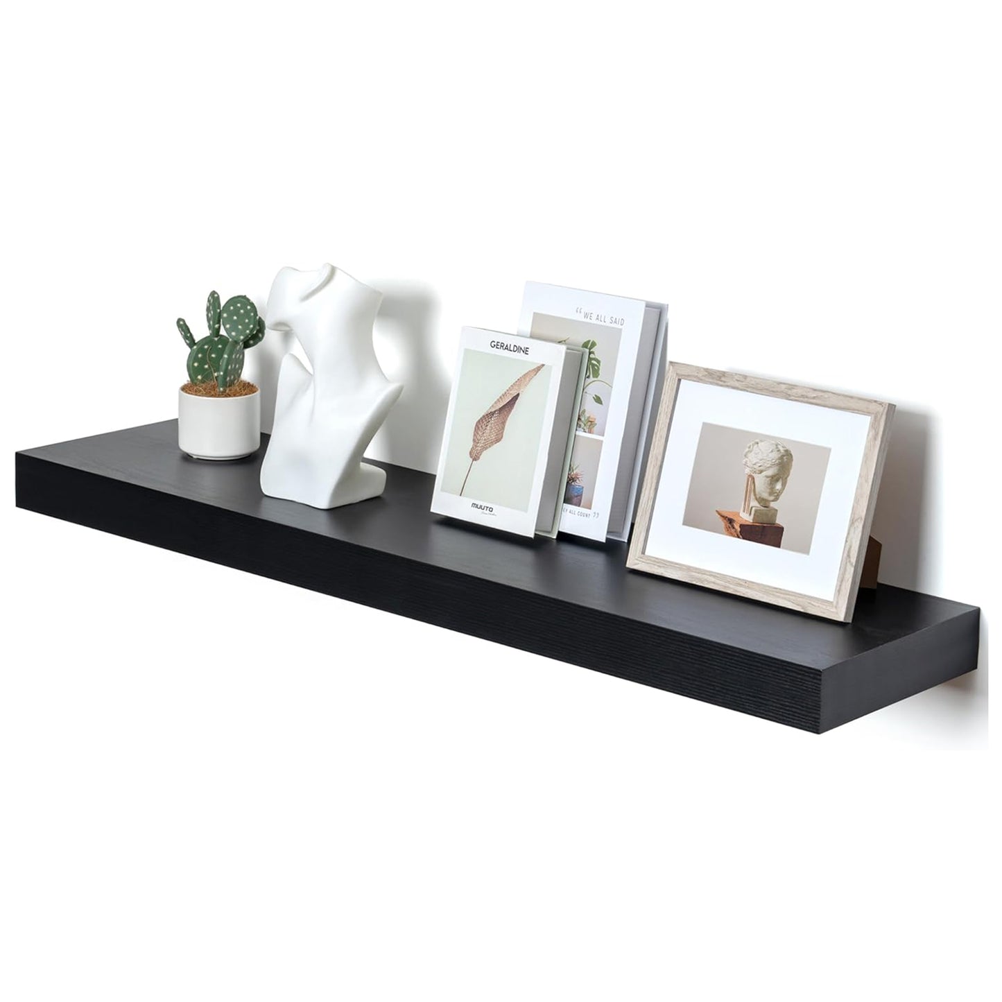 ShelfLoft 11.6"D x 2"H Black Floating Shelves for Wall Storage