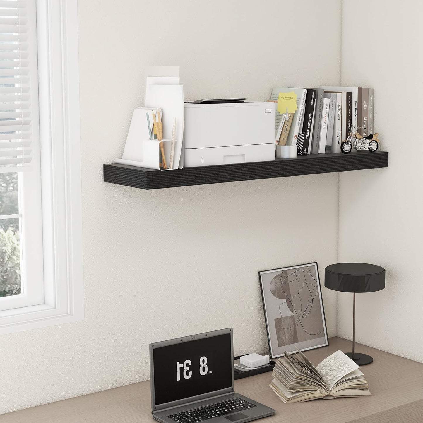 ShelfLoft 48"W x 11.6"D Black Floating Shelves Long Wall Display Shelf, 1 Pack