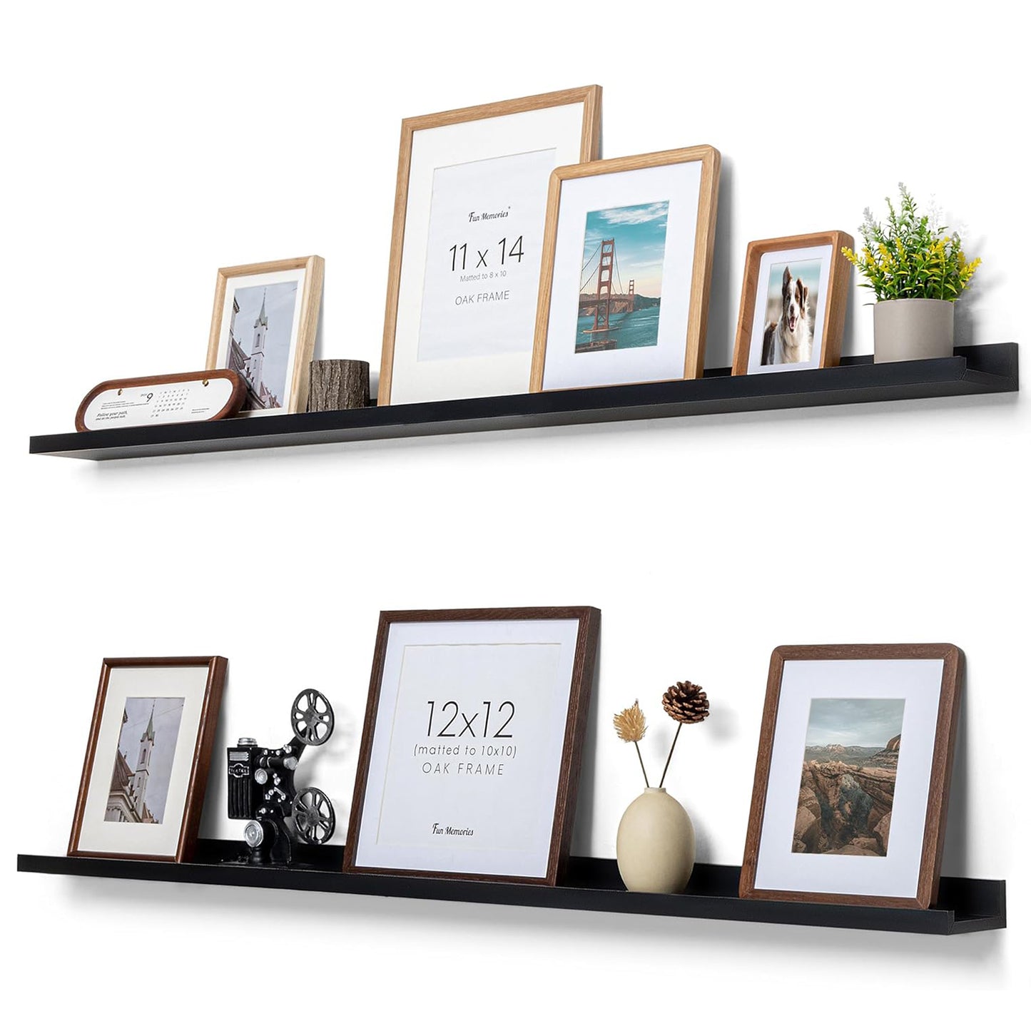 ShelfLoft 4.7 Inch Deep Picture Ledge Shelf Floating Shelves,Set of 4