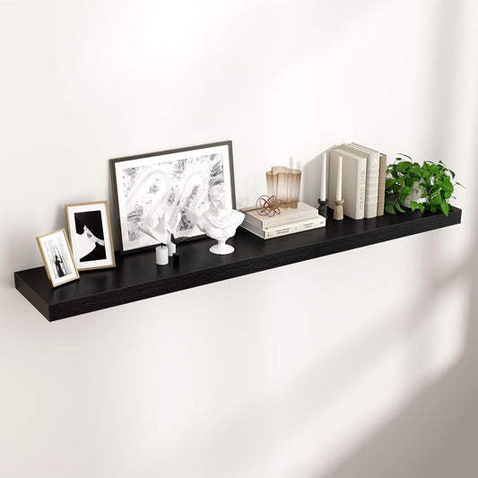 ShelfLoft 55"W x 10"D Black Floating Shelves for Wall Storage,1 Pack