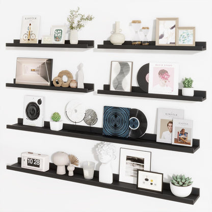 ShelfLoft 5.4 Inch Deep Picture Ledge Shelf Floating Wall Storage Shelves, Set of 6