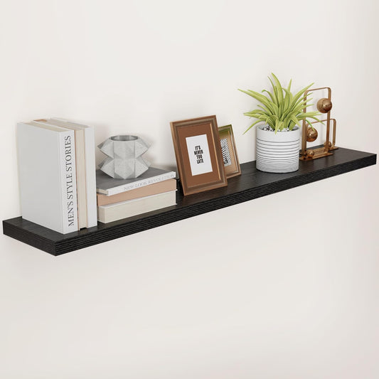 ShelfLoft 55" Wide x 9.3" Deep Floating Shelves for Wall Storage,Black-1 Pack