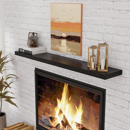 ShelfLoft 9.3"D x 1.5"H Black Floating Shelves for Wall Storage