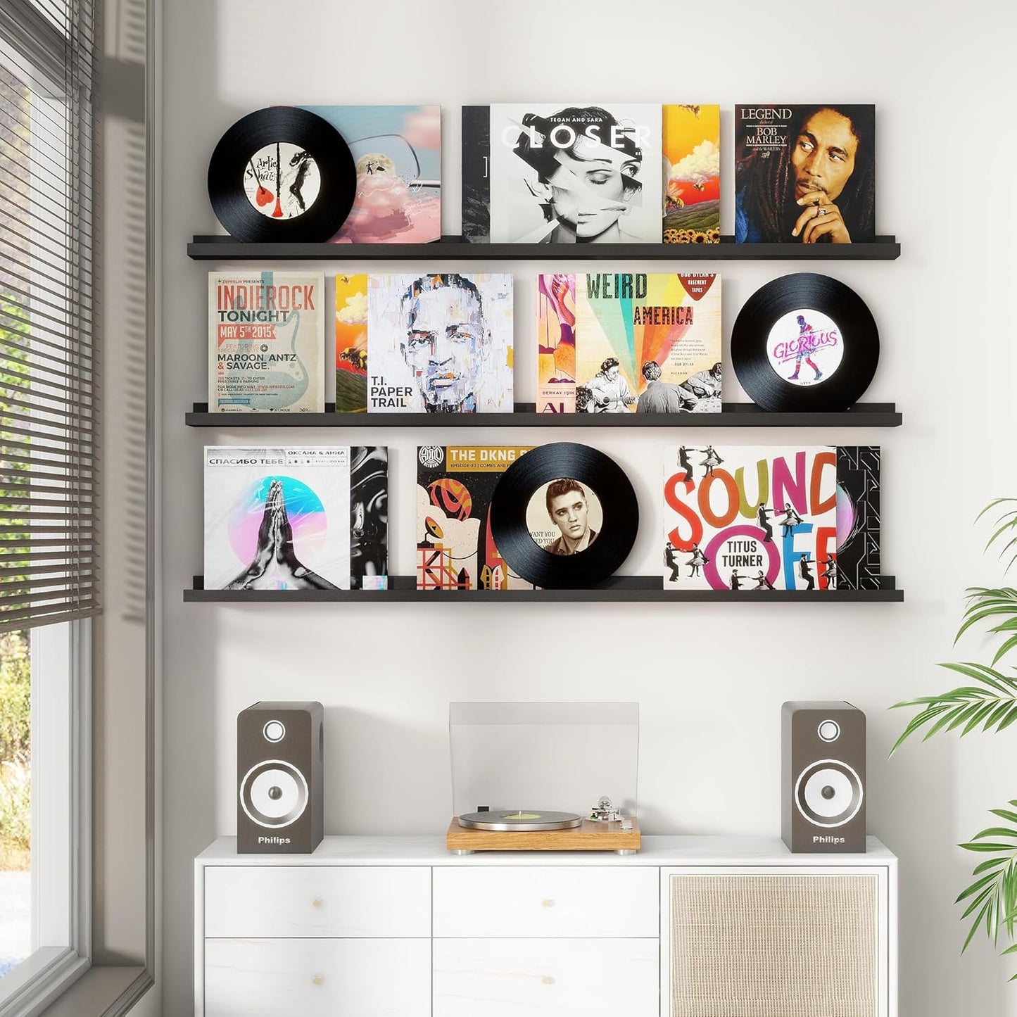 ShelfLoft 5.7 Inch Deep Picture Ledge Shelf Floating Shelves with Lip, Set of 3