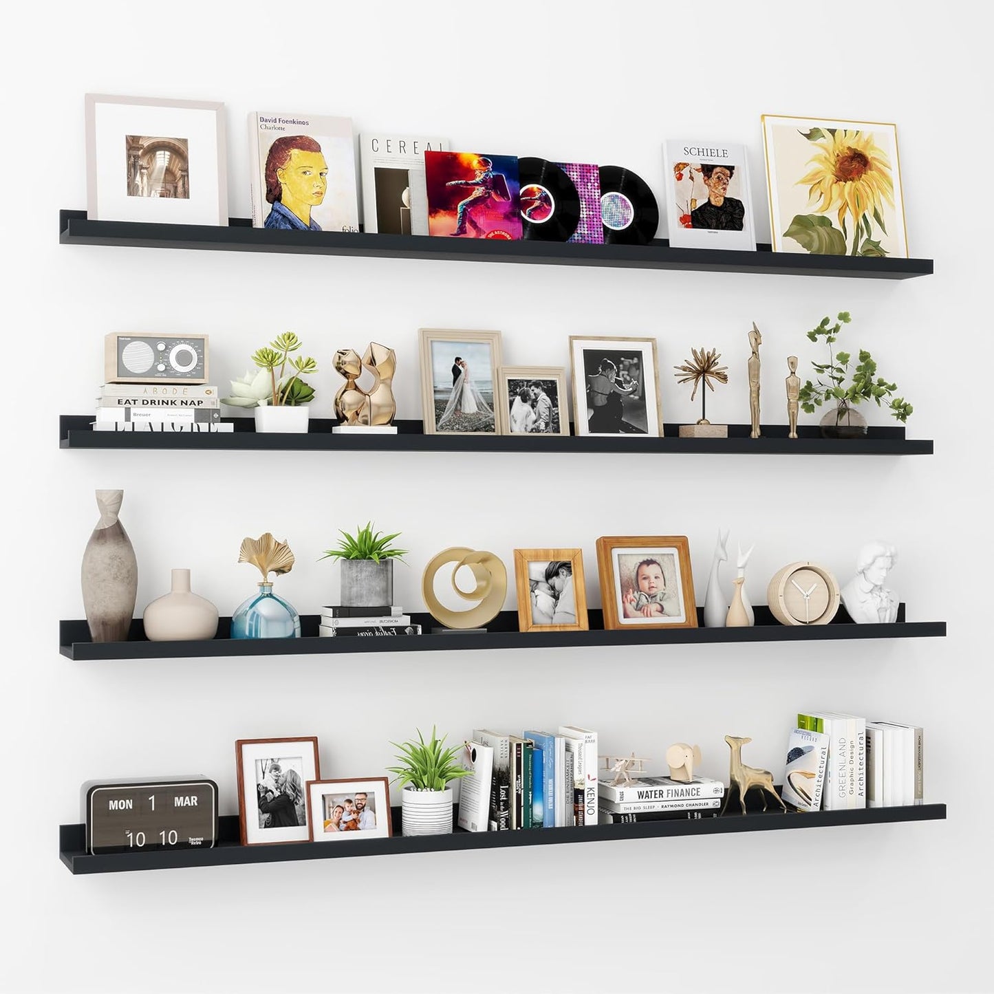 ShelfLoft 5.5 Inch Deep Picture Ledge Shelf Wall Display Floating Shelves with Lip