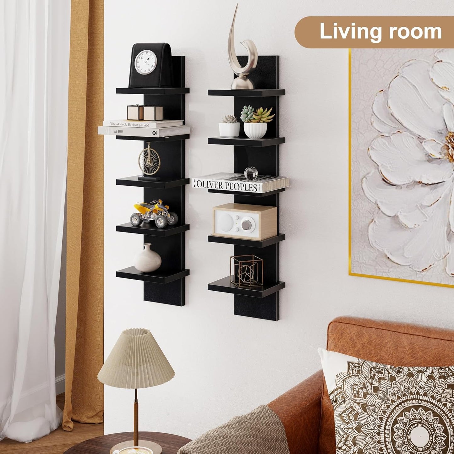 ShelfLoft 5 Tier 5.5" Deep Floating Storage Wall Shelf Unit