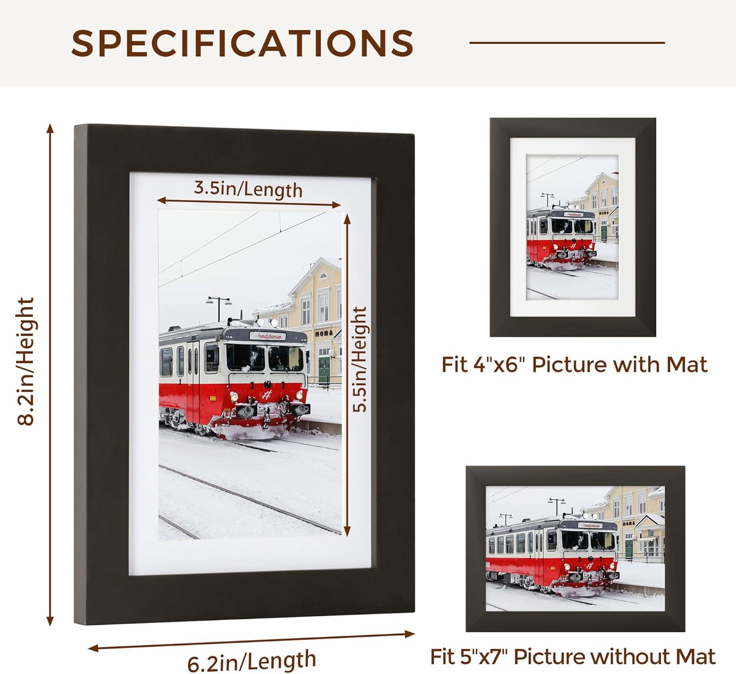 ShelfLoft Nature Solid Wood Photo Frames with Plexiglass