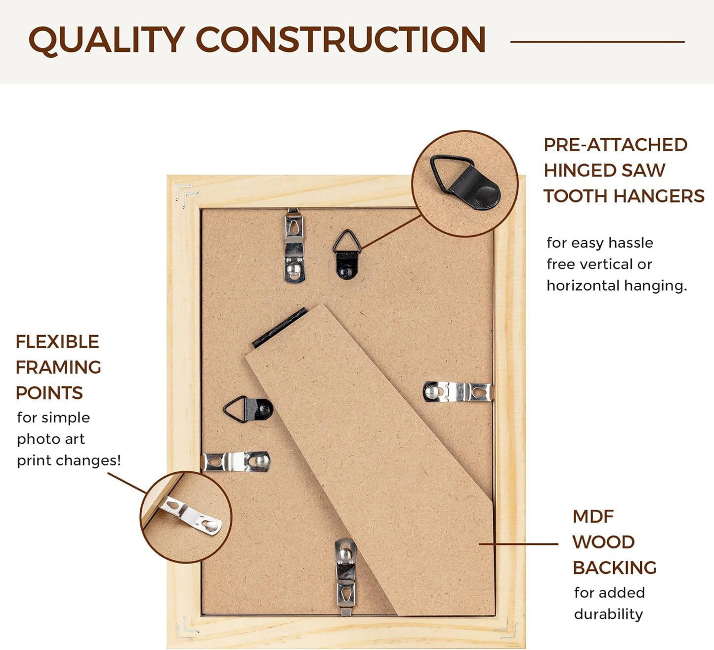 ShelfLoft Nature Solid Wood Photo Frames with Plexiglass