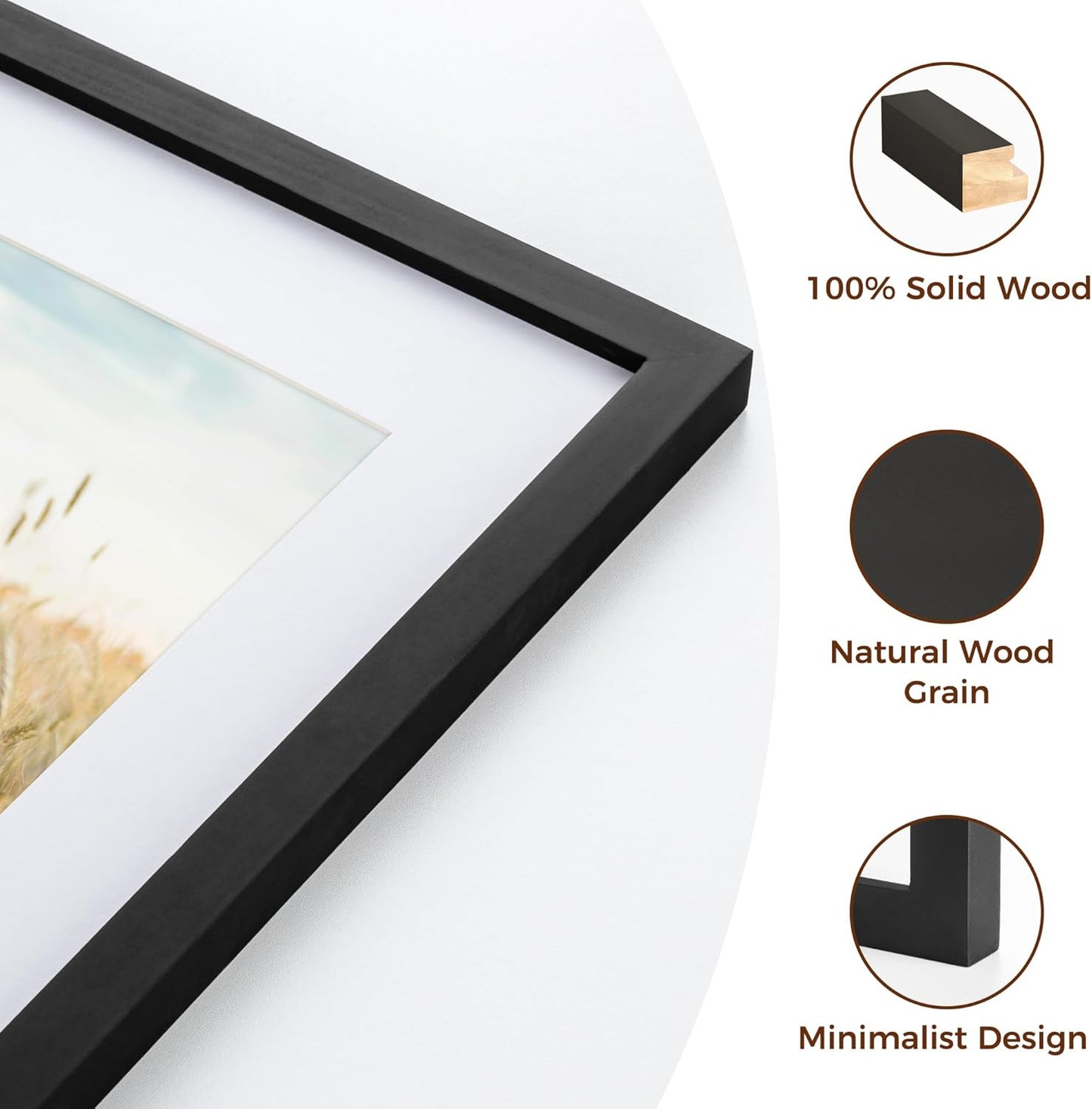 ShelfLoft Nature Solid Wood Photo Frames with Plexiglass