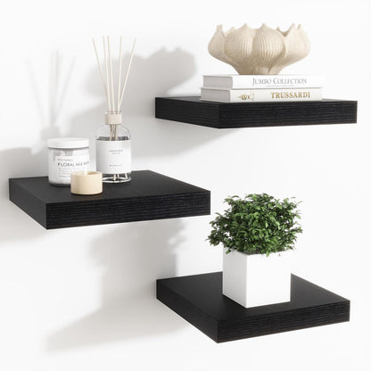 Shelfloft 3-Piece 7.5 Inch Square Floating Cornor Shelves for Small Space Storage