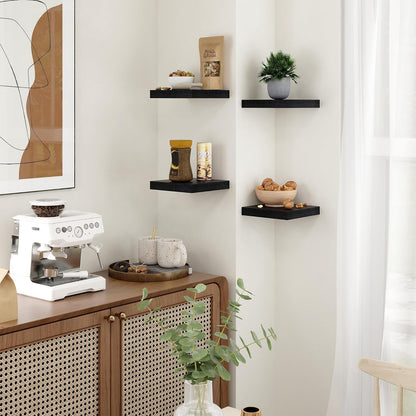 Shelfloft 3-Piece 7.5 Inch Square Floating Cornor Shelves for Small Space Storage