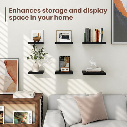 Shelfloft 3-Piece 7.5 Inch Square Floating Cornor Shelves for Small Space Storage