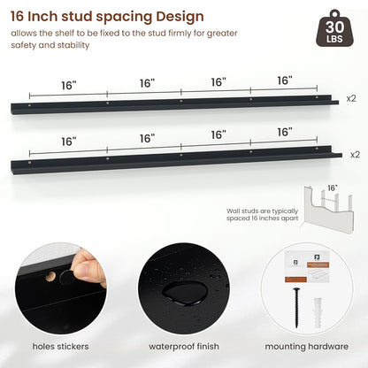 ShelfLoft 5.5 Inch Deep Picture Ledge Shelf Wall Display Floating Shelves with Lip