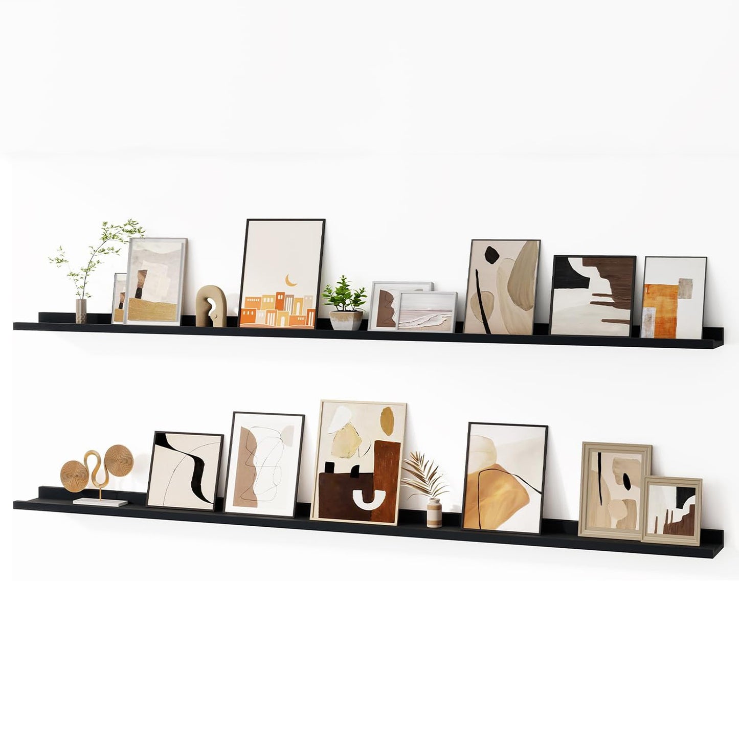 ShelfLoft 3.5"D x 1.6"H Black Picture Ledge Shelf Wall Display Floating Shelves