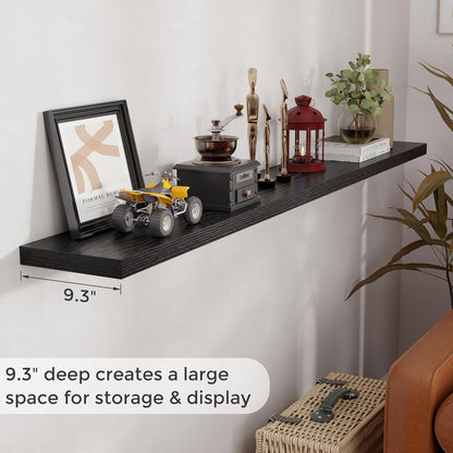 ShelfLoft 72" Wide x 9.3" Deep Floating Shelves for Wall Storage,1 Pack