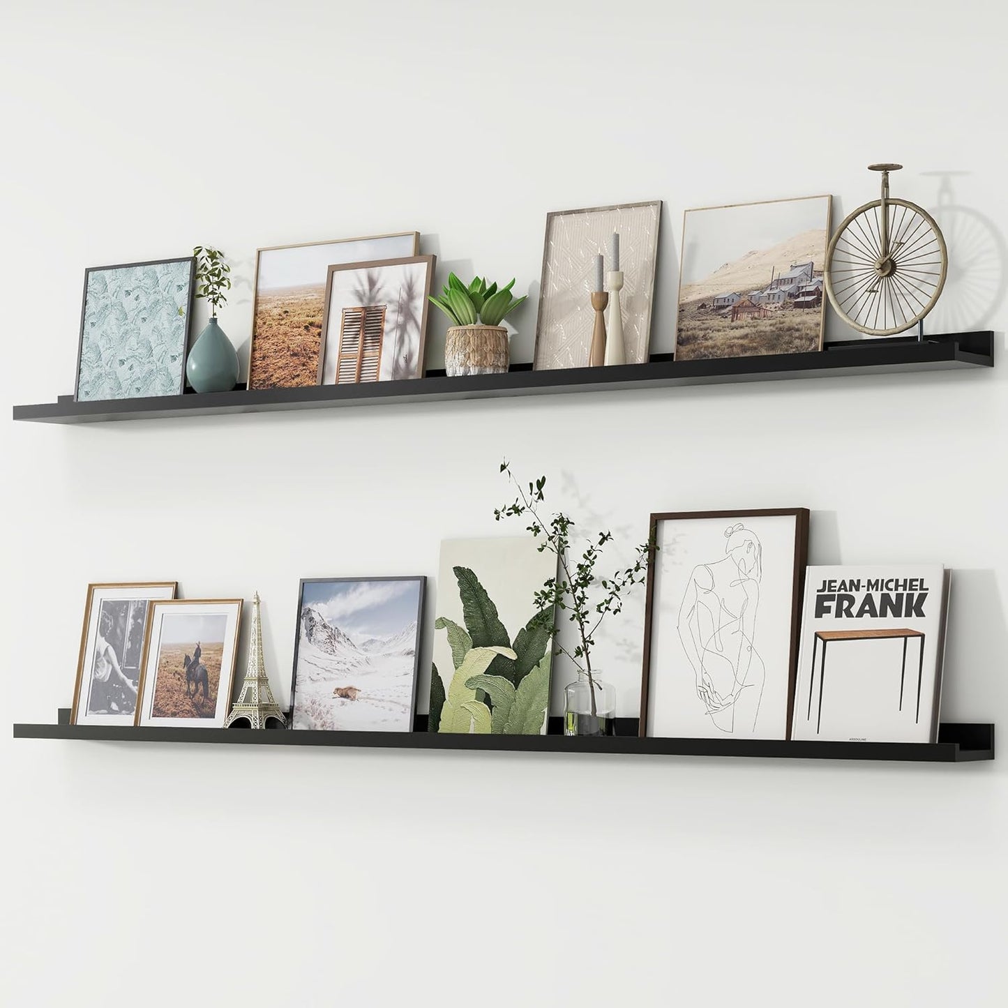 ShelfLoft 4.7"D x 2"H Black Picture Ledge Floating Shelves