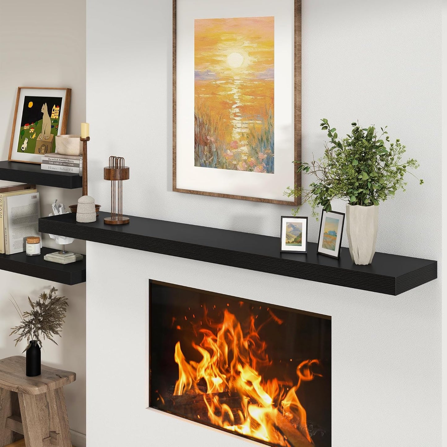 ShelfLoft 11.6"D x 2"H Black Floating Shelves for Wall Storage