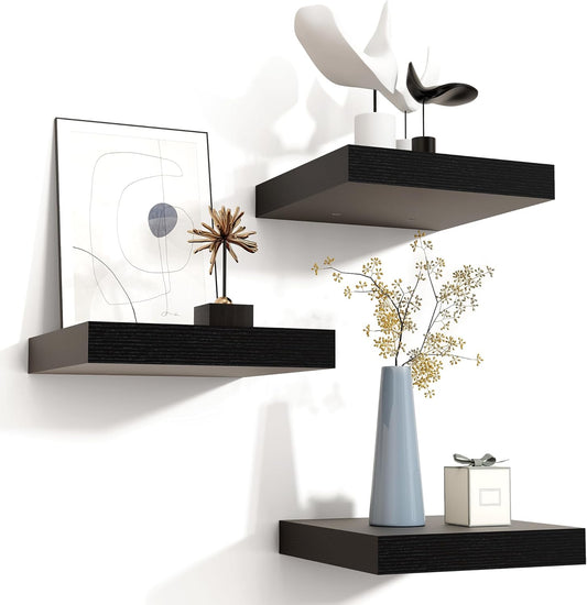 ShelfLoft 9"D x 1.5”H Black Floating Shelves for Wall Storage