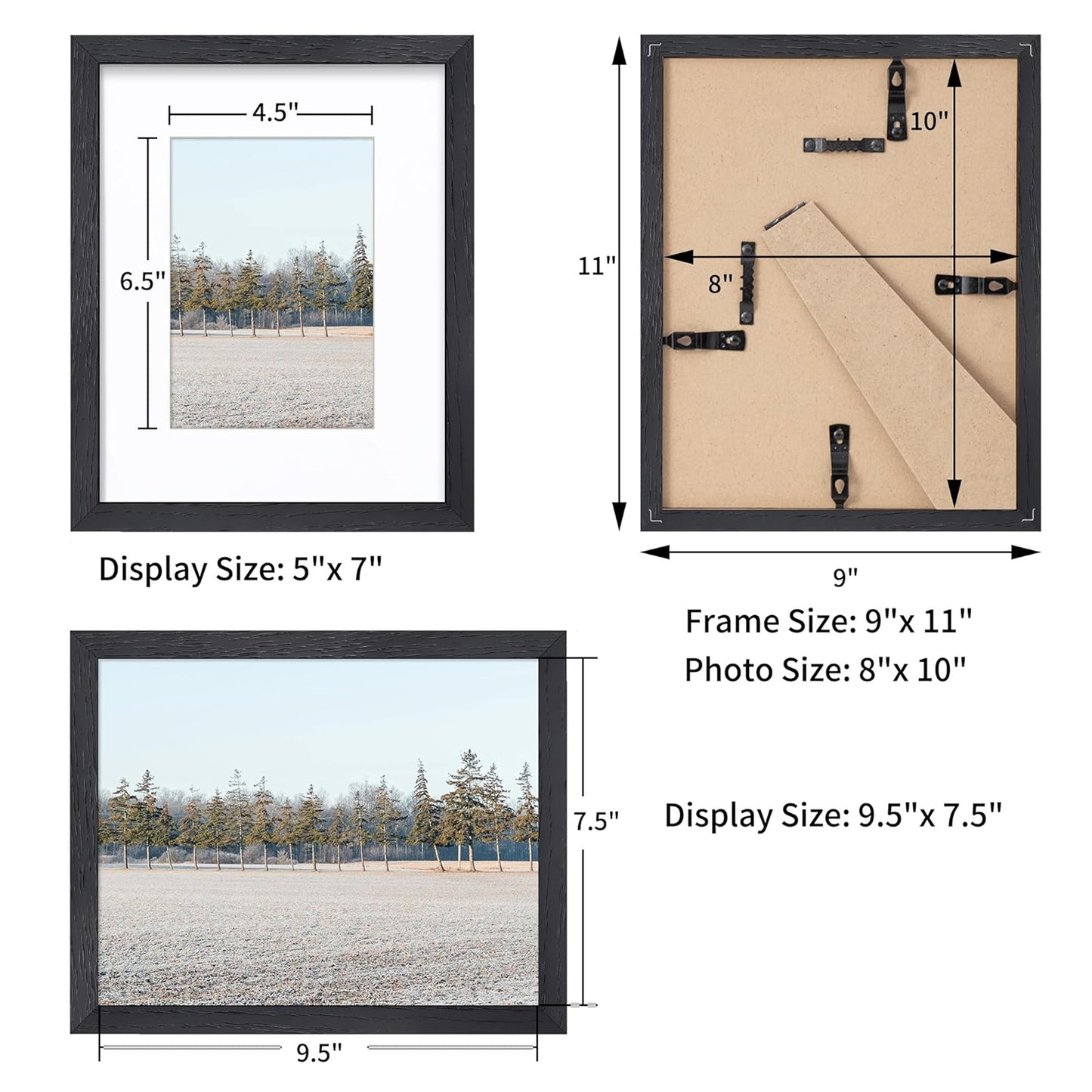 ShelfLoft 16 Size Solid Oak Wood Poster Frame with Real Glass