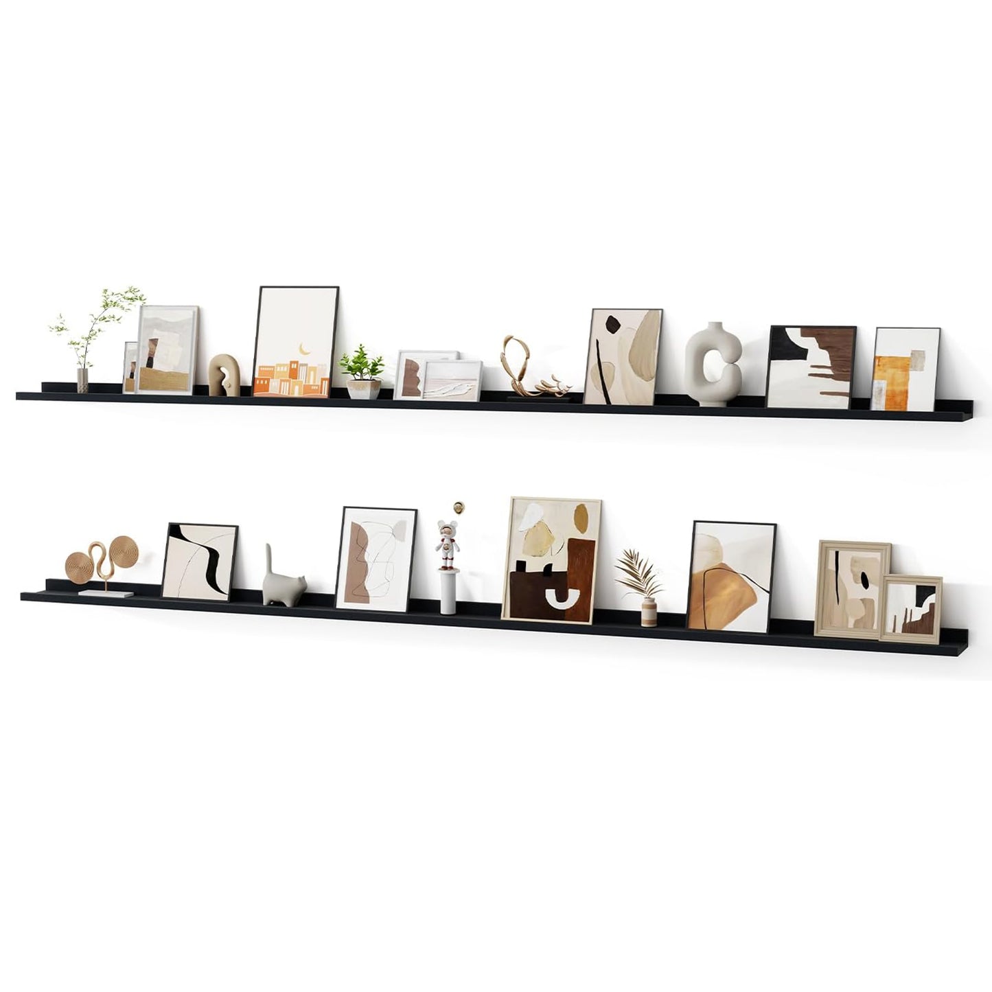 ShelfLoft 3.5"D x 1.6"H Black Picture Ledge Shelf Wall Display Floating Shelves