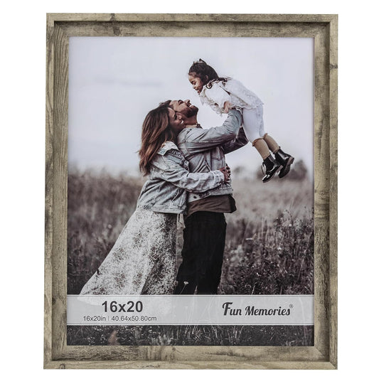 ShelfLoft Rustic Picture Frame Wood Poster Frame with HD Plexiglass Set