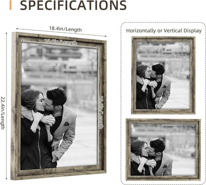 ShelfLoft Rustic Picture Frame Wood Poster Frame with HD Plexiglass Set